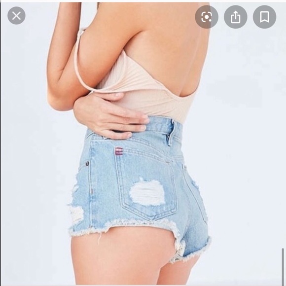 High Waisted Cheeky Denim Shorts Deals 
